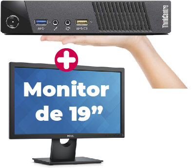 Torre Tiny Lenovo M93P + Monitor de 19