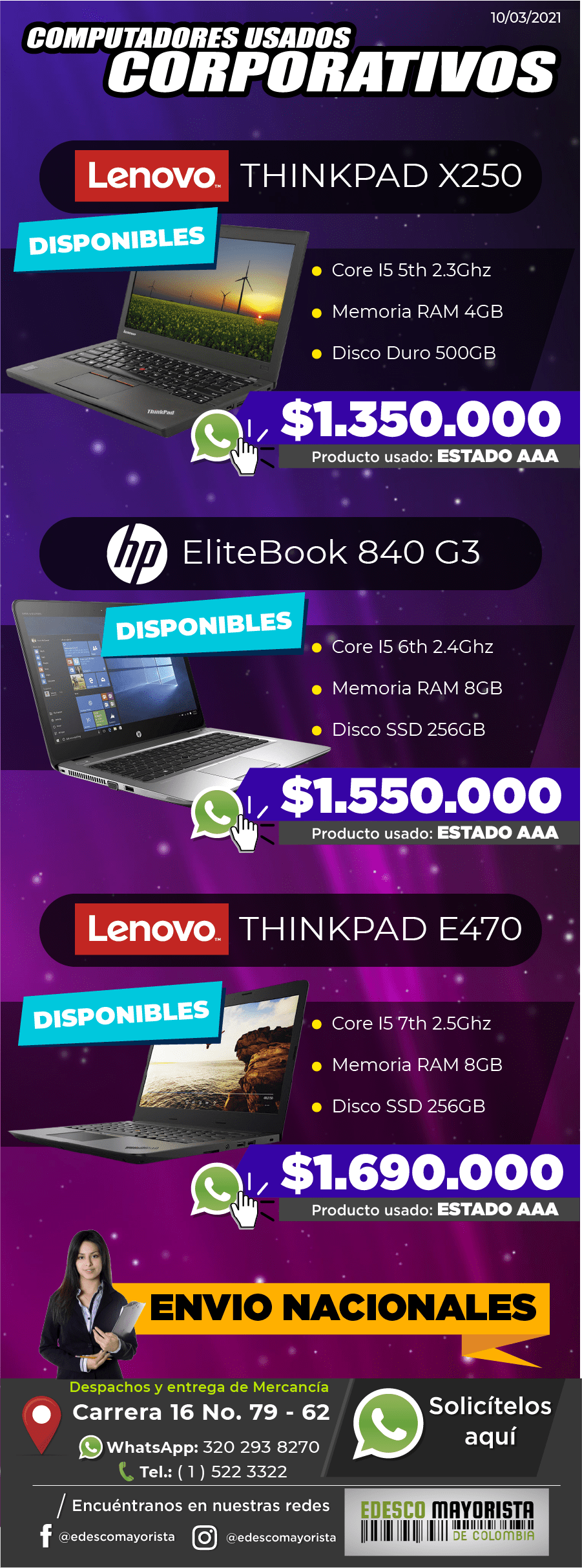 Lenovo ThinkPad X250 - HP 840 G3 - Lenovo E470