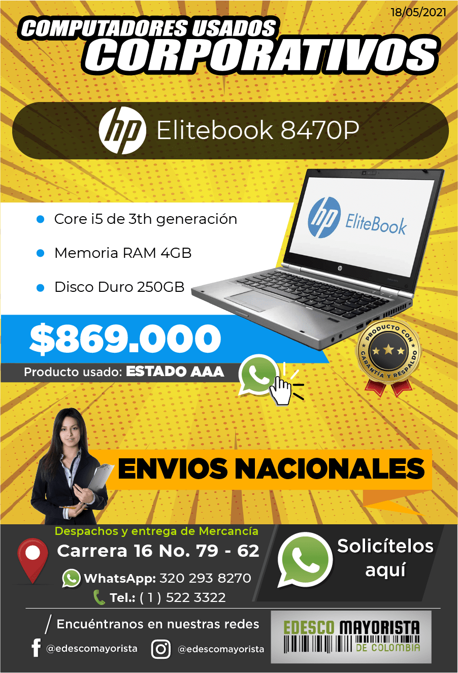 Portátil HP EliteBook 8470P