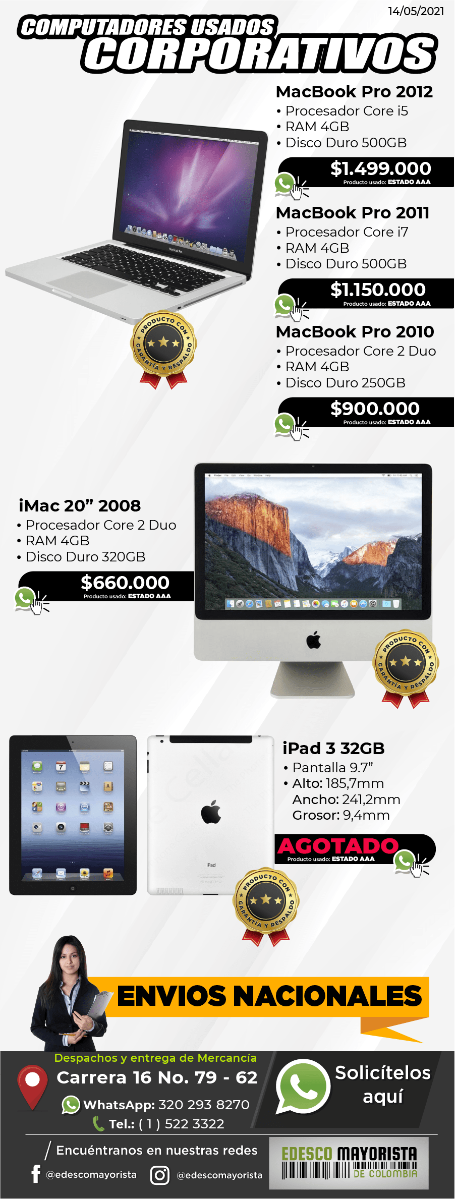 Macbook Pro, iMac y iPad 3 32GB