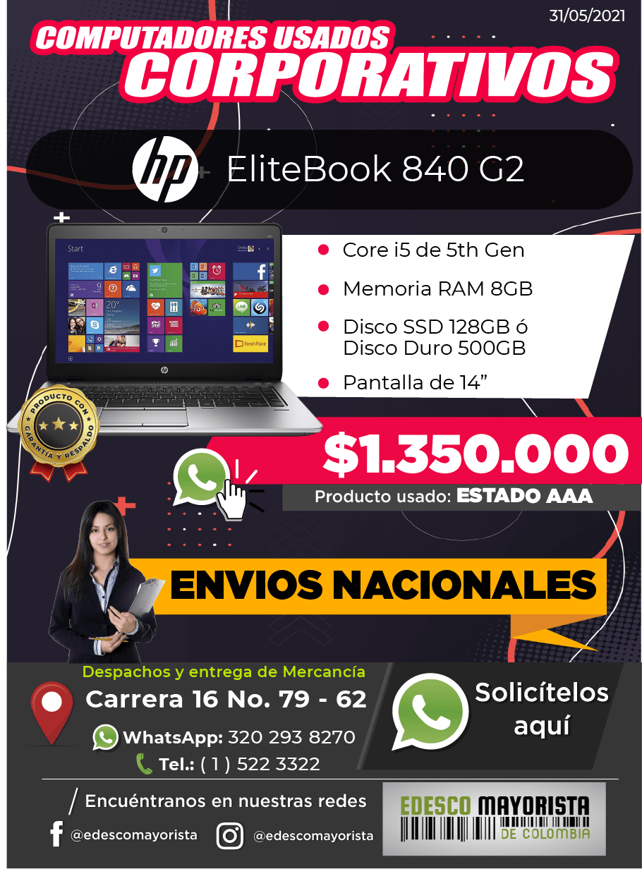 Portátil HP EliteBook 840 G2 i5