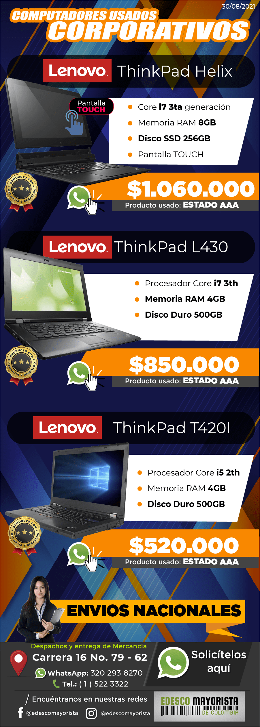 Portátil Lenovo ThinkPad Helix - L430 - T420I