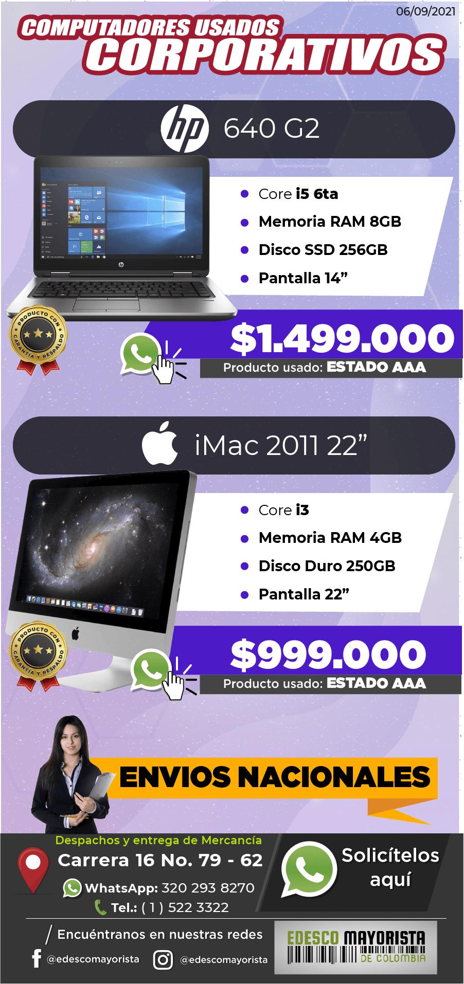 Portátil HP 640 G2 - Apple iMac 2011 22