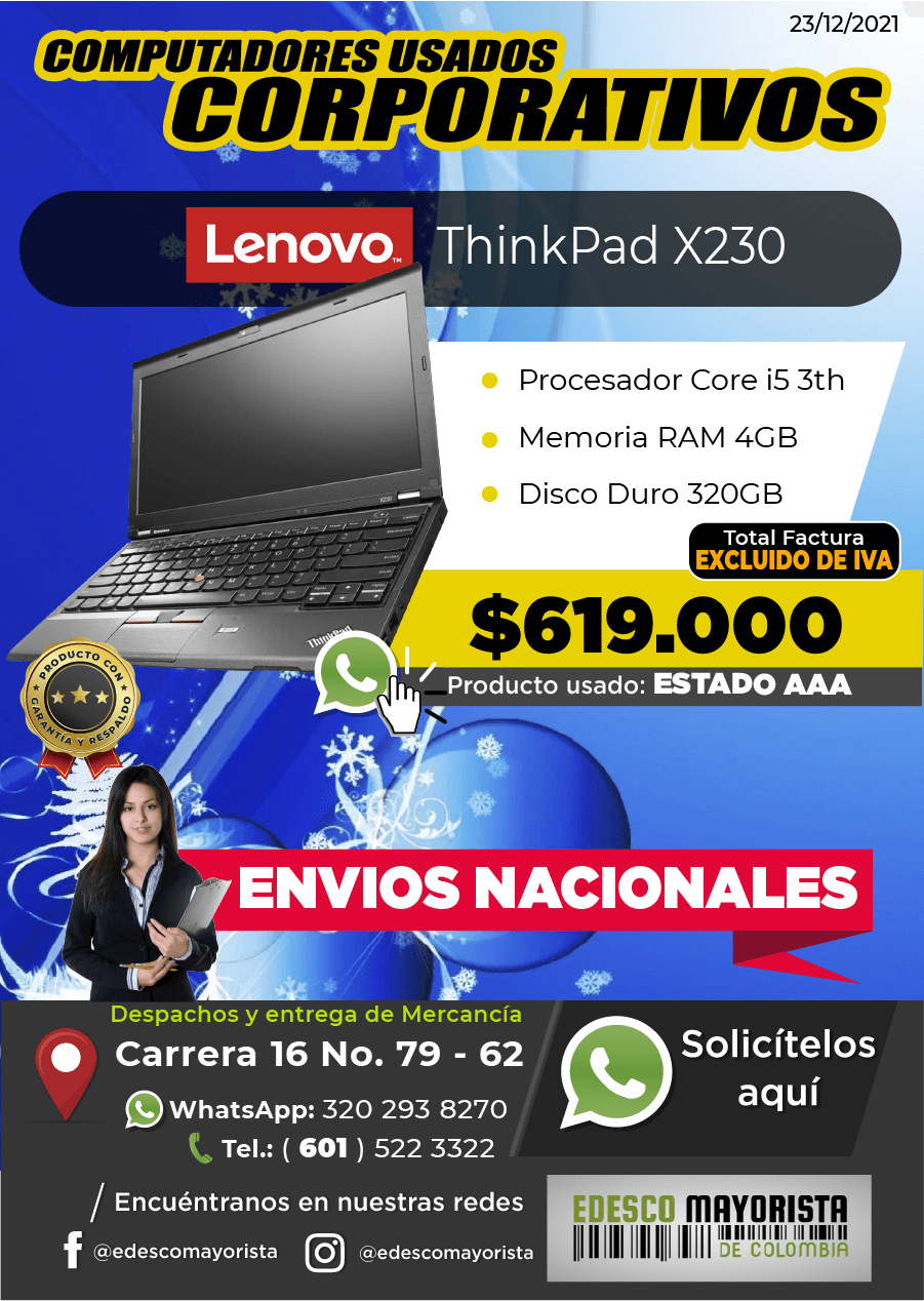 Portátil Lenovo ThinkPad X230