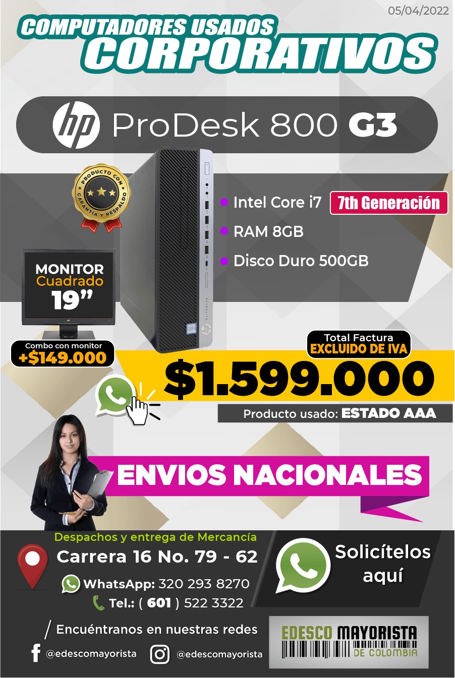 Torre HP ProDesk 800 G3