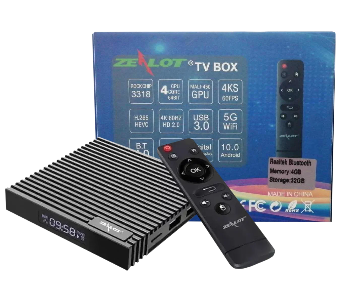 TV BOX Zerlot 4gb RAM WiFi 5G